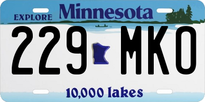 MN license plate 229MKO