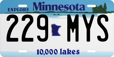 MN license plate 229MYS