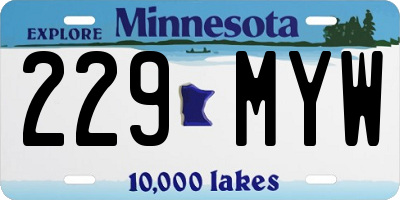 MN license plate 229MYW