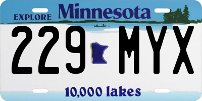 MN license plate 229MYX