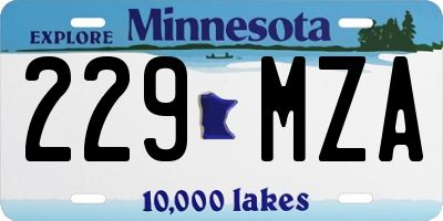 MN license plate 229MZA