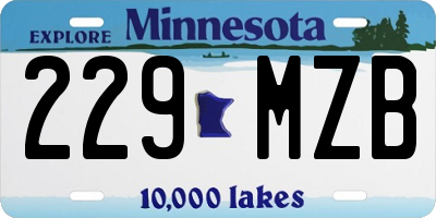 MN license plate 229MZB