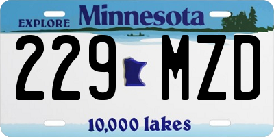 MN license plate 229MZD