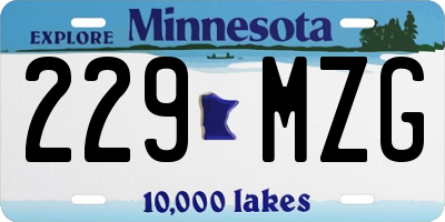MN license plate 229MZG