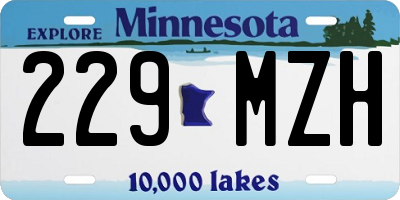 MN license plate 229MZH