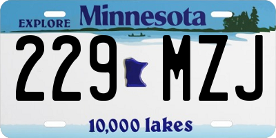 MN license plate 229MZJ