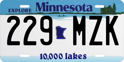MN license plate 229MZK