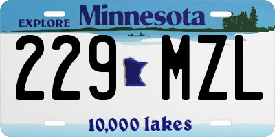 MN license plate 229MZL