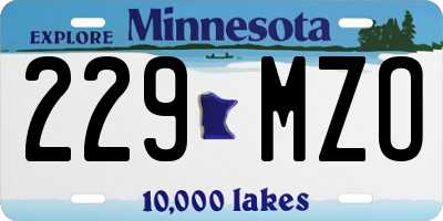 MN license plate 229MZO