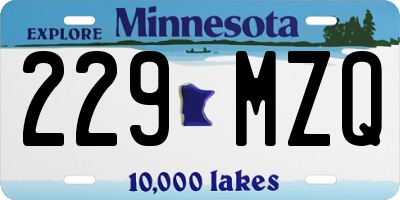 MN license plate 229MZQ