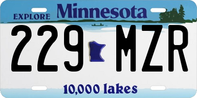 MN license plate 229MZR