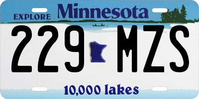 MN license plate 229MZS