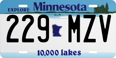 MN license plate 229MZV