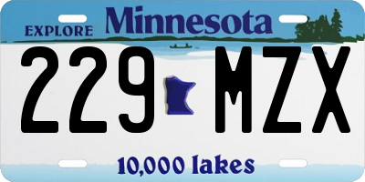 MN license plate 229MZX