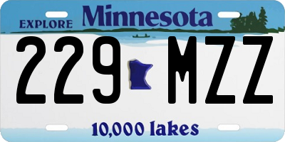 MN license plate 229MZZ