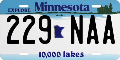 MN license plate 229NAA