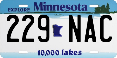 MN license plate 229NAC