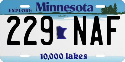 MN license plate 229NAF