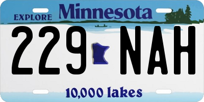 MN license plate 229NAH