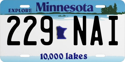 MN license plate 229NAI