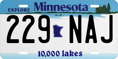 MN license plate 229NAJ