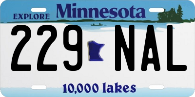 MN license plate 229NAL