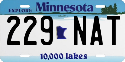 MN license plate 229NAT