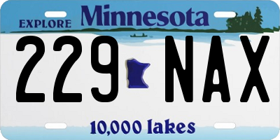 MN license plate 229NAX