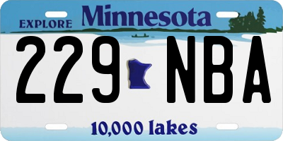 MN license plate 229NBA