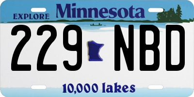 MN license plate 229NBD