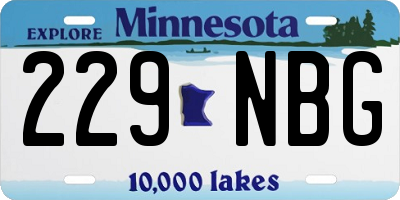 MN license plate 229NBG