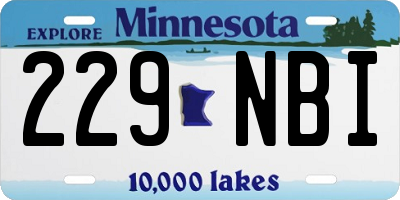 MN license plate 229NBI