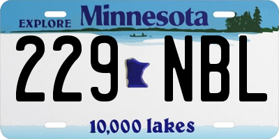 MN license plate 229NBL