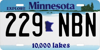 MN license plate 229NBN