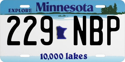MN license plate 229NBP