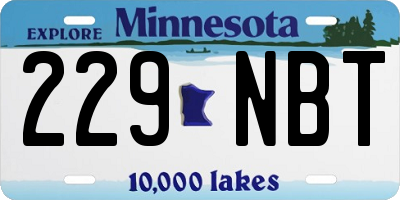 MN license plate 229NBT
