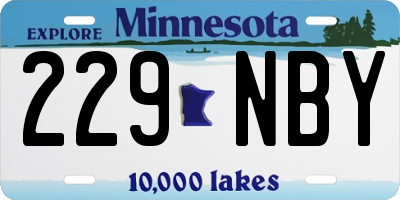MN license plate 229NBY