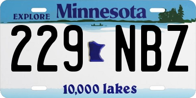MN license plate 229NBZ