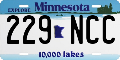 MN license plate 229NCC