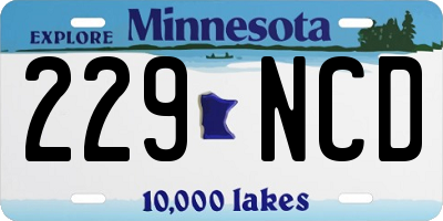MN license plate 229NCD