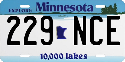 MN license plate 229NCE