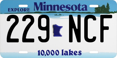 MN license plate 229NCF