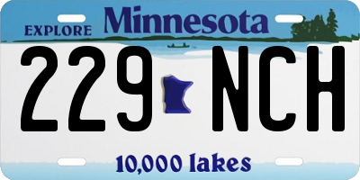 MN license plate 229NCH