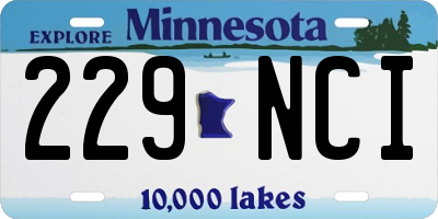 MN license plate 229NCI