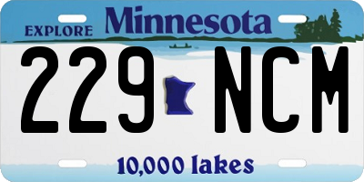 MN license plate 229NCM