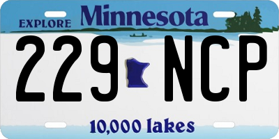 MN license plate 229NCP