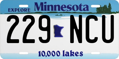 MN license plate 229NCU
