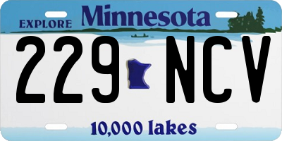 MN license plate 229NCV