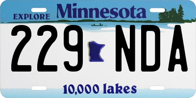 MN license plate 229NDA