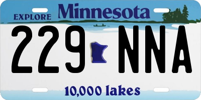 MN license plate 229NNA
